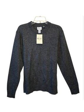 H&M Men's Crewneck Sweater Size Small Charcoal Grey Wool Office Casual NEW